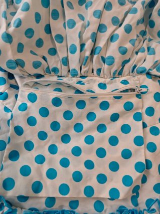 Traje de Flamenca con lunares azul y blanco