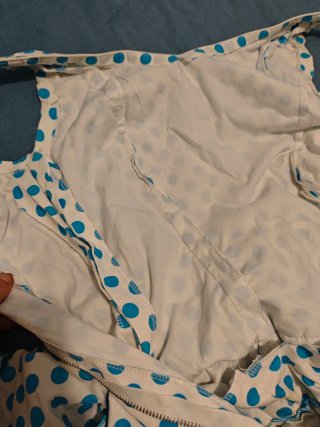 Traje de Flamenca con lunares azul y blanco