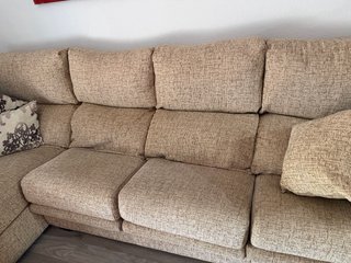 Sofá Chaiselongue Marrón Tela