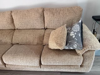 Sofá Chaiselongue Marrón Tela