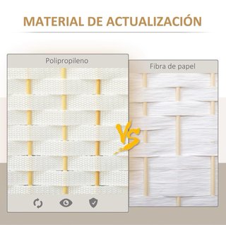 Biombo HOMCOM 4 Paneles Blanco
