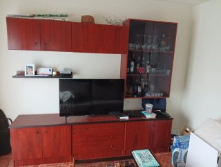 Mueble de salón modular madera oscura