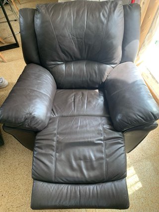 Pareja sillones relax piel negro/gris