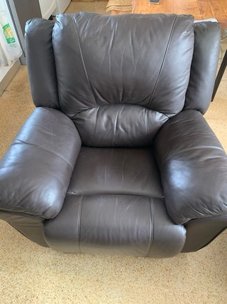 Pareja sillones relax piel negro/gris
