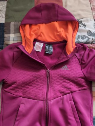 Chaqueta deportiva Adidas morada con cremallera