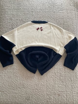 Jersey Pull&Bear hombre Talla-M beige y azul marin