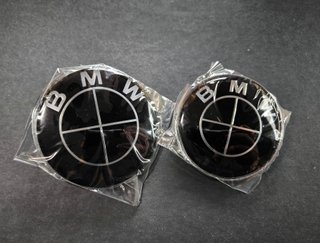 KIT 7 EMBLEMAS BMW NEGROS · TAPABUJES BMW 68mm