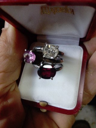 Impresionante anillo plata antigua, con 3, piedras