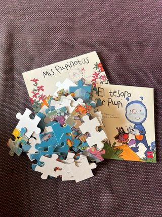 Cofre pupi libro, libreta y puzzle