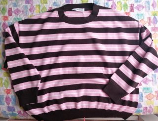 Jersey rayas marron/rosa, Mango