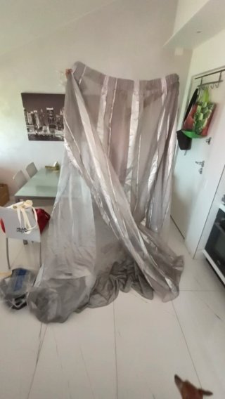 Tende lunghe argentate