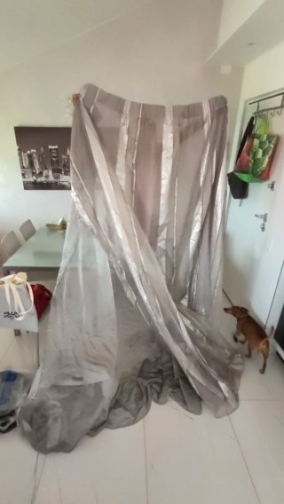 Tende lunghe argentate