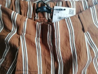 Conjunto Pantalon+Camisa marron rayas, Mango