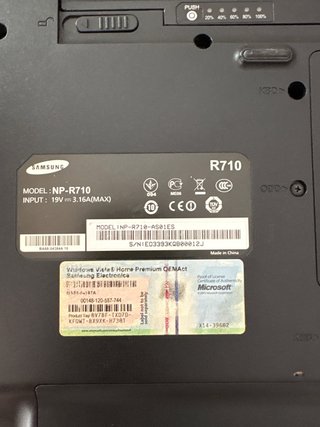 Samsung R710 — modelo exacto NP-R710-AS01ES