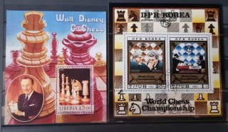 Colección de 20 Sellos y 8 Hojas Bloque de Ajedrez