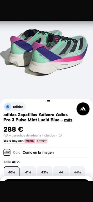 Adidas Adizero Adios Pro 3 – Talla 40