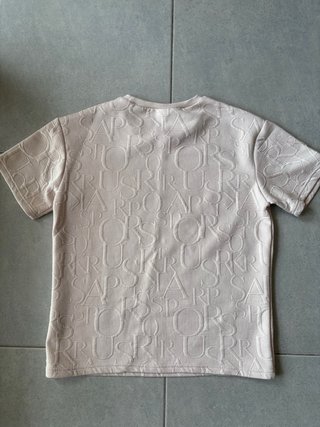 Conjunto ropa casual manga corta beige.