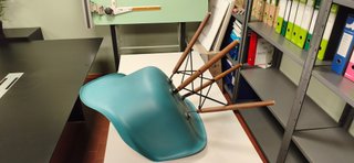 Coppia Poltroncine Stile Eames Blu