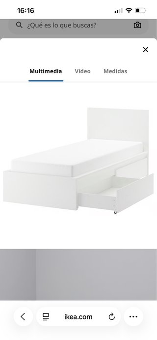Estructura cama 90x200 cm MALM IKEA con cajones
