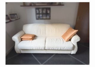 Divano letto matrimoniale,rivestito in tessuto