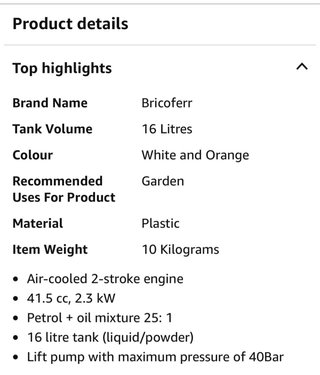 Atomizador Gasolina 41.5CC