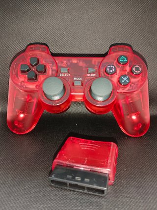 Mando PS2 Inalámbrico Rojo con Caja
