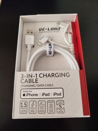 Cable Carga 3 en 1 WE-LOAD USB-C Lightning MicroUS