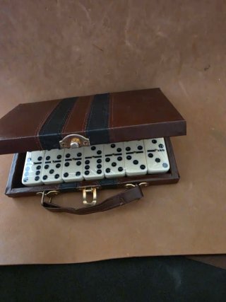 Juego Dominó completo Vintage Maletín Polipiel