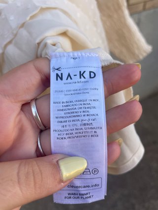 Vestido boho na-kd NUEVO color crema