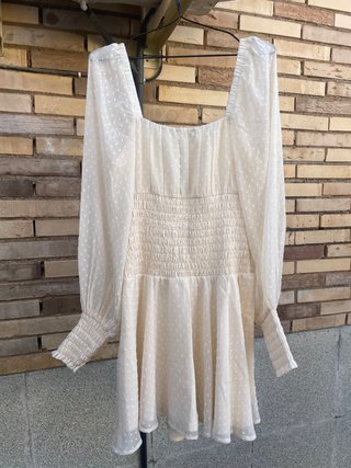 Vestido boho na-kd NUEVO color crema