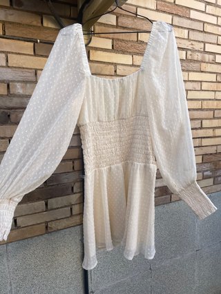 Vestido boho na-kd NUEVO color crema