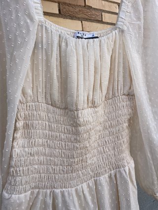 Vestido boho na-kd NUEVO color crema
