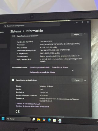 Portatil gaming Acer Nitro 5 i7 10ª gen 8GB RAM