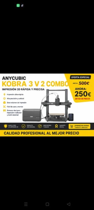 Impresora 3D Anycubic Kobra 3 V2 Combo