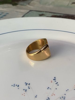 Anillo Sello Dorado Hombre