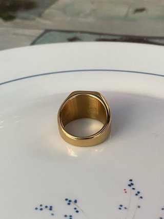 Anillo Sello Dorado Hombre