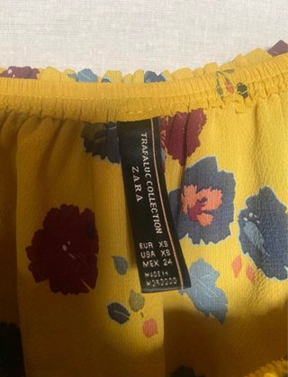 Top Zara Amarillo Estampado Floral