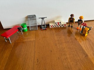 Set de playmobil de porche de carreras