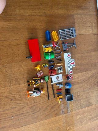 Set de playmobil de porche de carreras