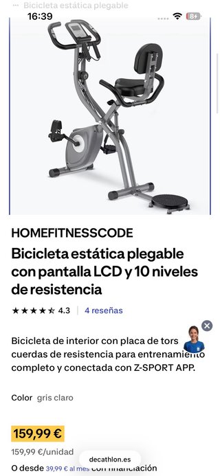 Bicicleta Estática Plegable