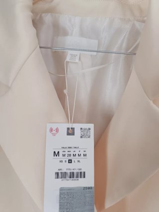 Conjunto falda y blazer combinado encaje zara XL