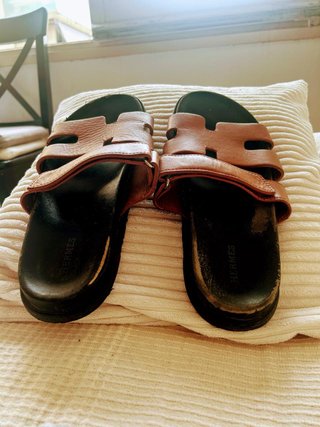 Sandali Hermès marrone e nero taglia 42 1/2 - 43