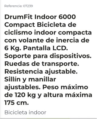 Bicicleta Estática Cecotec Indoor 6000 Compact