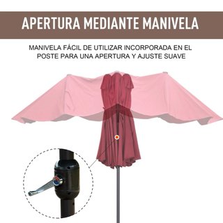 Sombrilla Doble para Jardín 455x265x238 cm Parasol