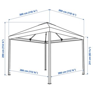 Estructura cenador pérgola 3x3 sin toldo
