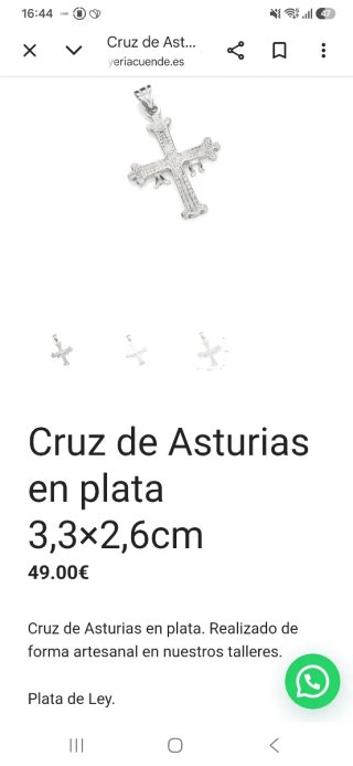 Cruz de Asturias plata de ley