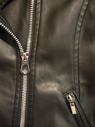 Chiodo ecopelle frange bimba nero tg 11/12