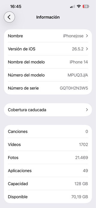 iPhone 14 128GB Blanco Seminuevo