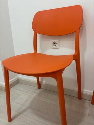 2 Sillas Naranja Plástico Nuevas