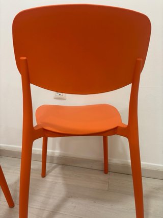 2 Sillas Naranja Plástico Nuevas